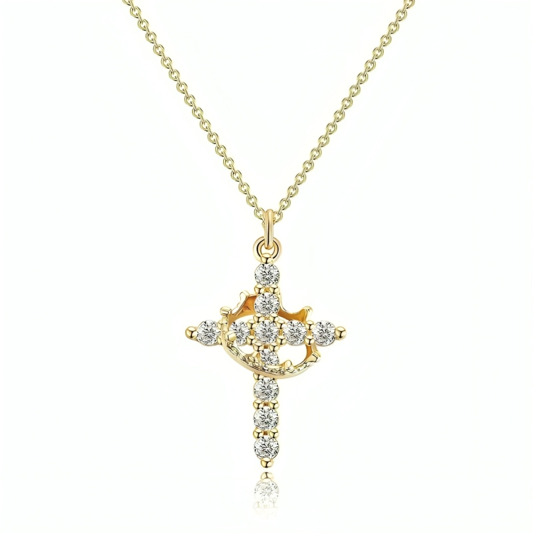 Crowned Cross Necklace