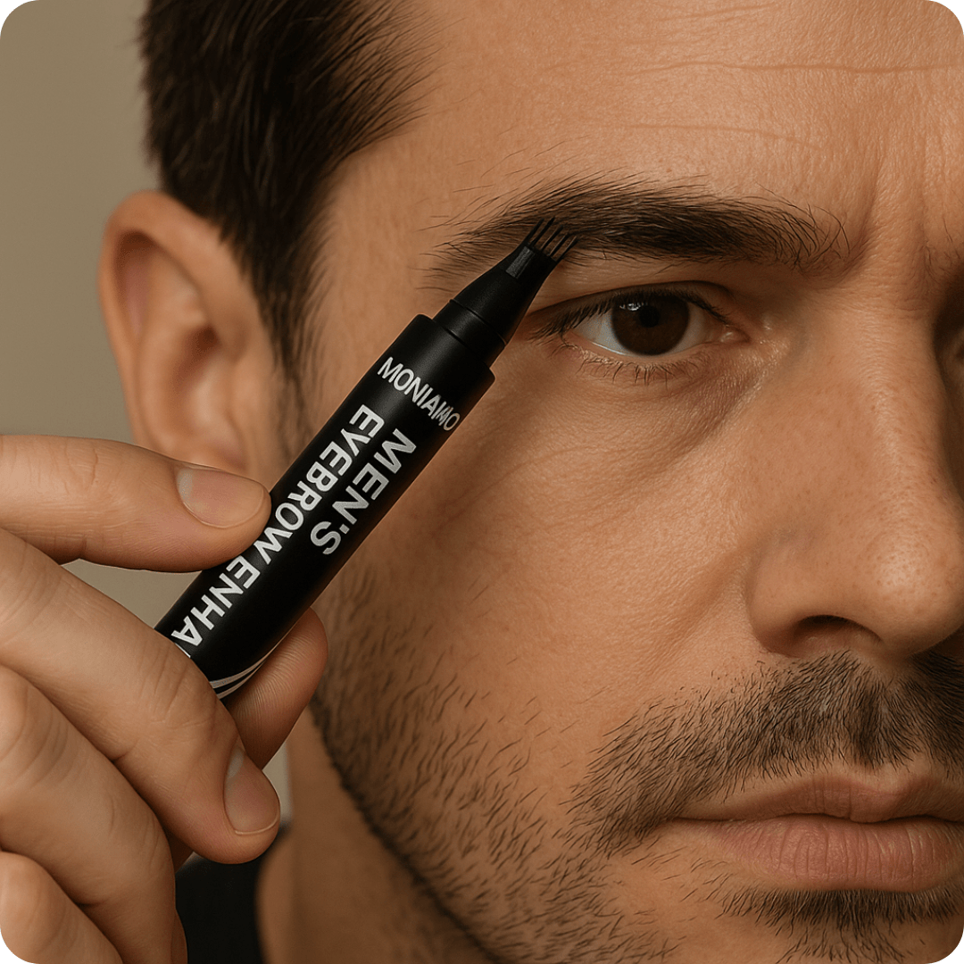 Man applying the Men's Eyebrow Enhancer pen